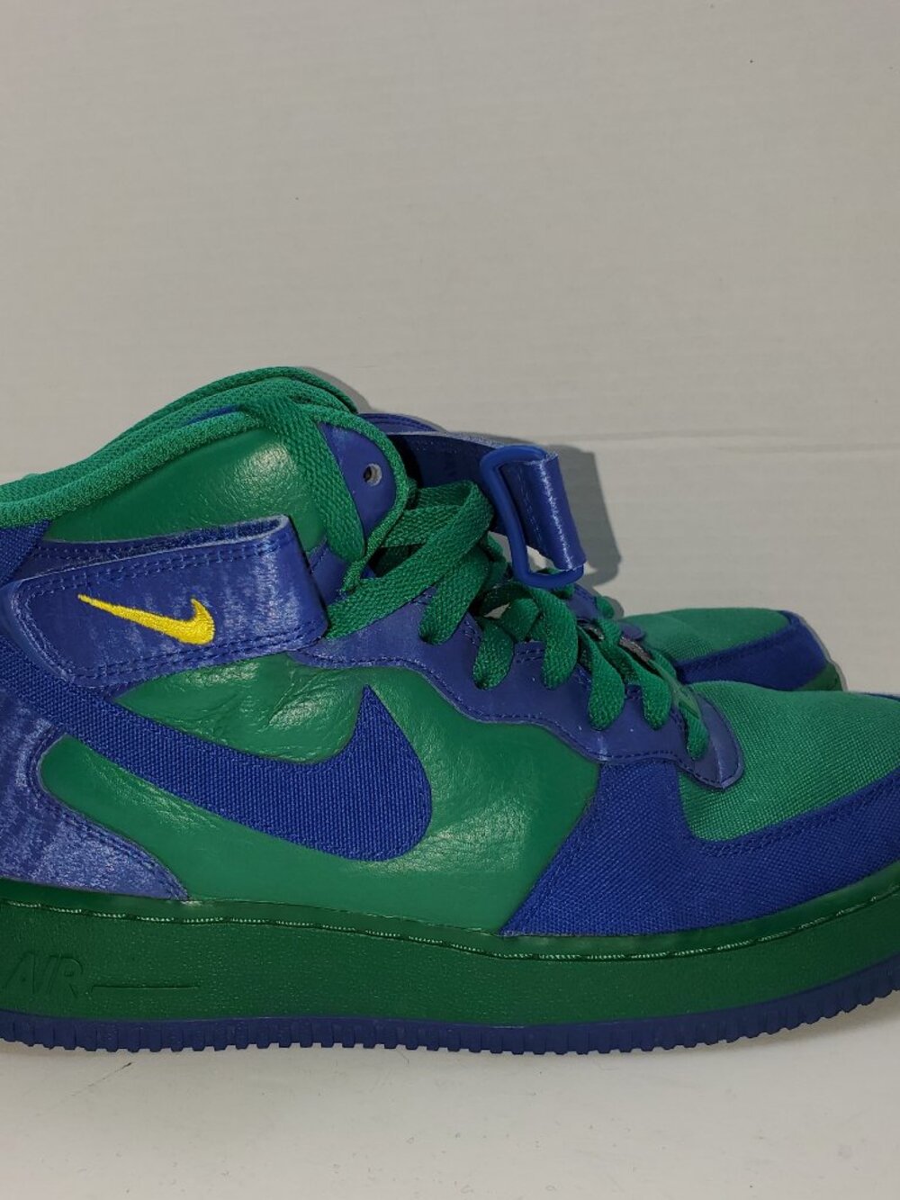 Nike Air Force 1 Mid Youth Junior Green Blue Sneakers, Size 7.5